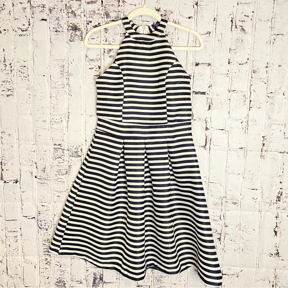 Striped Fit and Flare Dress Size L